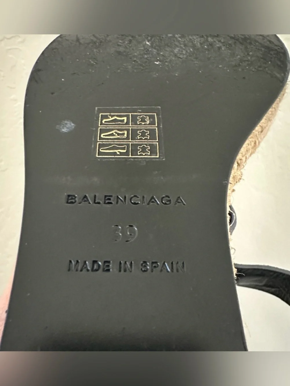 Balenciaga Suede Espadrille Wedge 3 Strap Sandal Size EU 39 Made in Spain